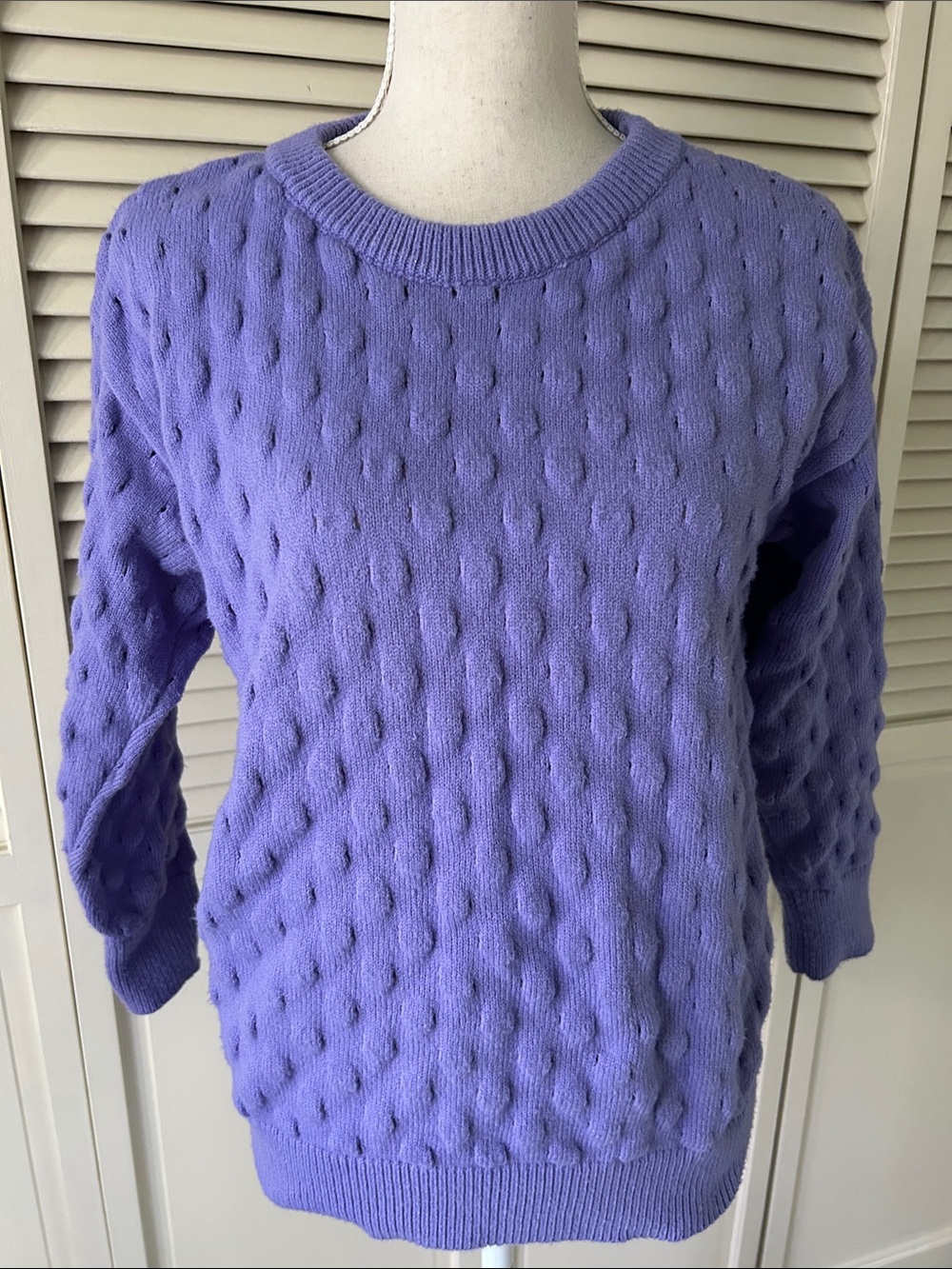 Lavender Cable Knit Women's Sweater